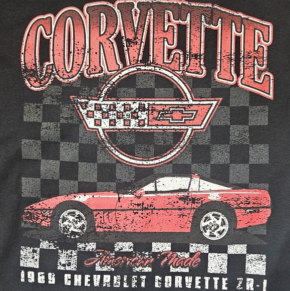 Chevy Corvette T-shirt Mens Large Black Red‎ Graphic 1969 Retro Inspired GM Tee - Picture 2 of 7
